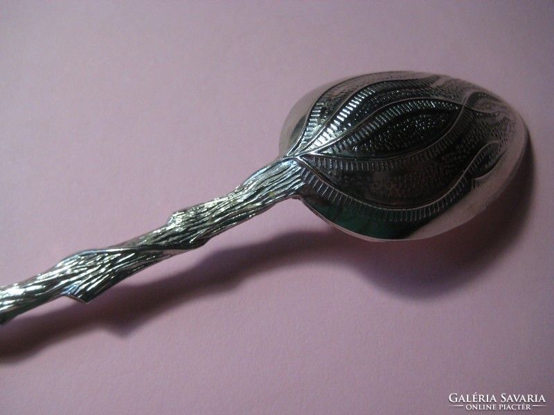 Ornament, small spoon French, royal r. 13.2 cm with markings, silver-plated!