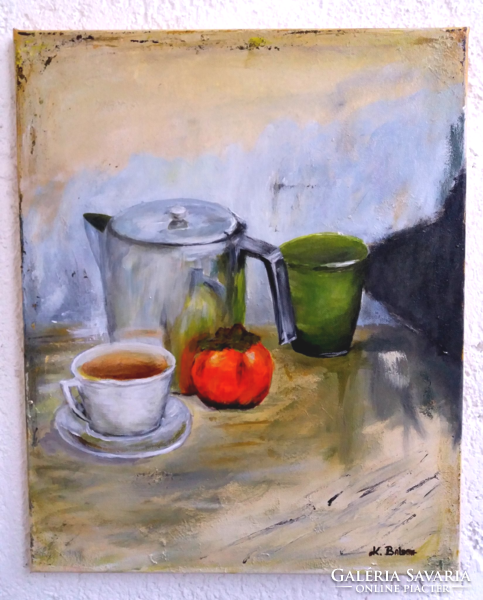 Branch of K. Balogh - still life with persimmons