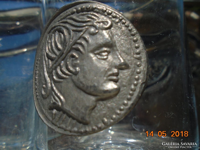 Antique pewter coin set crystal glass tumbler set ratal zinn münzen 11 cm