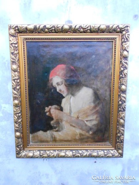 Glatter Ármin ( 1861- 1933 ) Varró leány.1910-es évek. Eredeti.