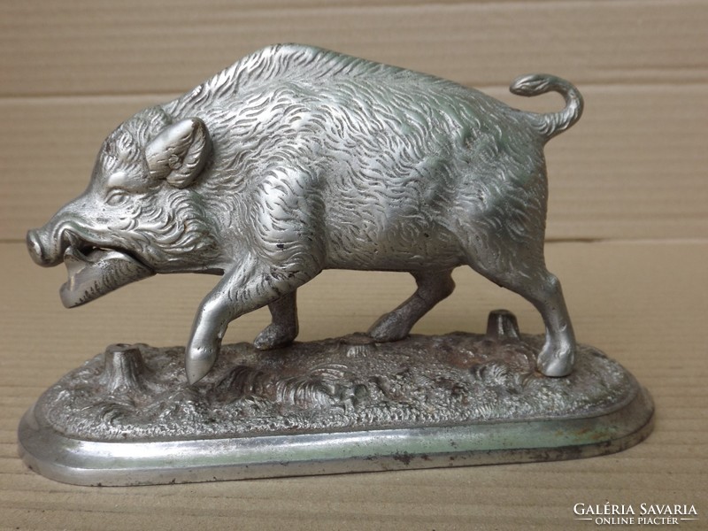 Original ganz and tsa iron foundry i cast iron wild boar sculpture from the iron casting museum i collection