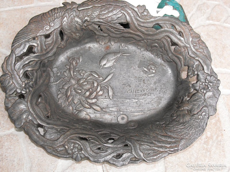Iron foundry ganz and tsa 1850 original cast iron decorative bowl plate business card holder decorative bowl from collection