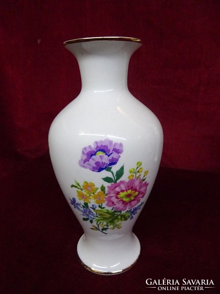 Hollóházi porcelán váza, gyönyörű virágmintával. 24 cm magas. Vanneki!