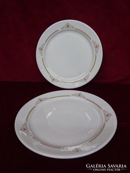 Lowland porcelain flat plate with brown pattern, showcase quality. He has!