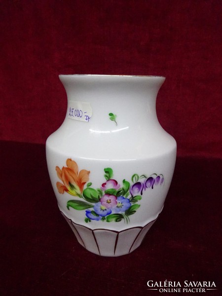 Herendi porcelán váza, gyönyörű kézi festéssel, 14 cm magas. Vanneki!