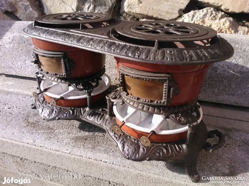 Ritka Szecessziós Vintage petróleum olaj kályha sparhelt ritkaság öntöttvas 1800 melegítő tűzhely