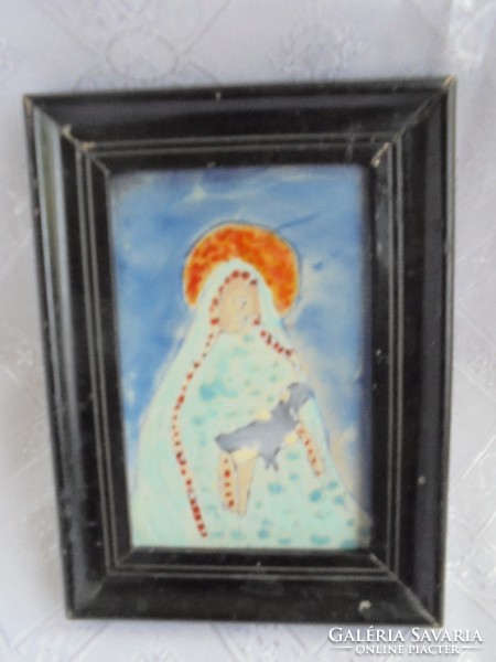 Tűzzománc fali kép: Mária ábrázolás