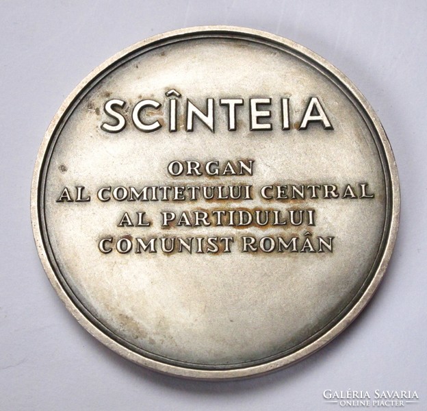 Scînteia,Román Kommunista Párt sajtószerve, ezüst emlékérem, R!