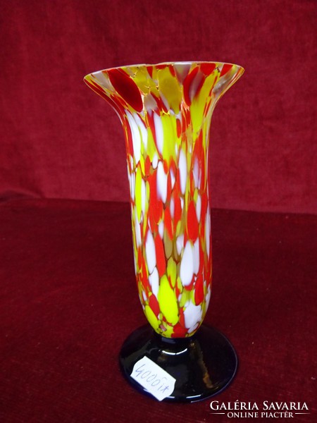 Colored glass vase with cobalt blue base, 15 cm high and 6,8 cm in top diameter. He has! Jókai.
