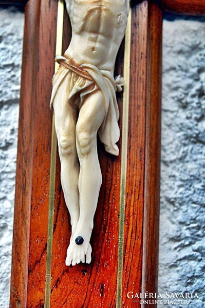 12. Antique, ivory Jesus Christ (12.7 Cm), 36 cm crucifix, imposing, cross, corpus