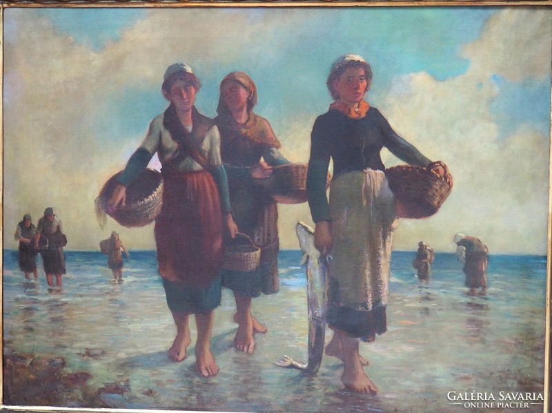 Auguste feyen perrin - returnees on the coast of Brittany - there is a copy of Zoltan