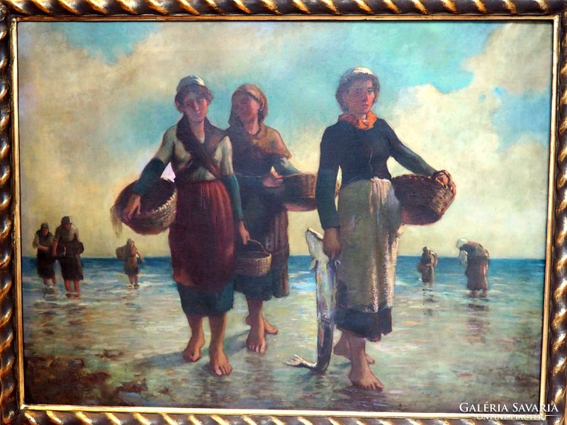 Auguste feyen perrin - returnees on the coast of Brittany - there is a copy of Zoltan