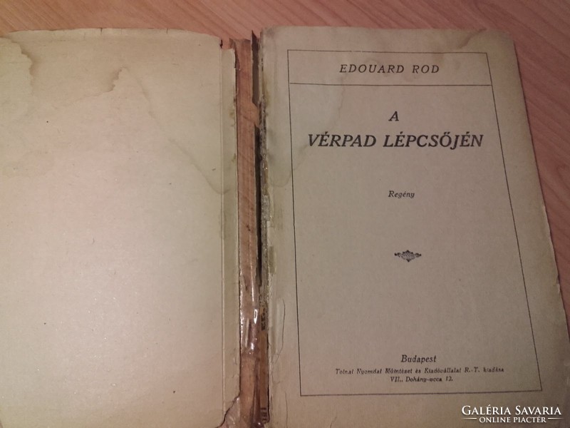Antik könyv  ​Edouard Rod   A vérpad lépcsőjén - Európai irodalom, regény , novella