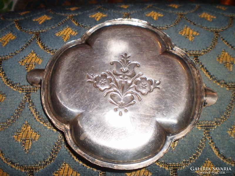 Old silver tulip patterned ashtray
