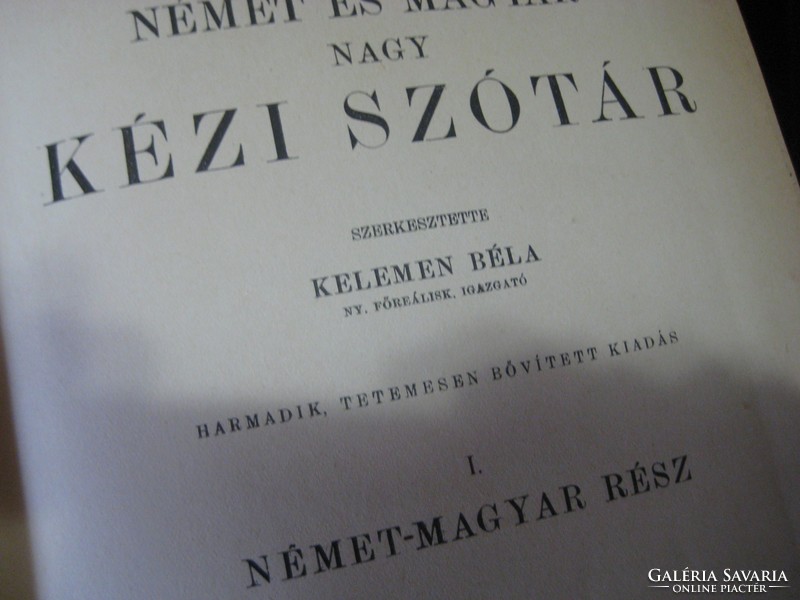 Kelemen  féle   Német- Magyar   szótár    I-II .   1929