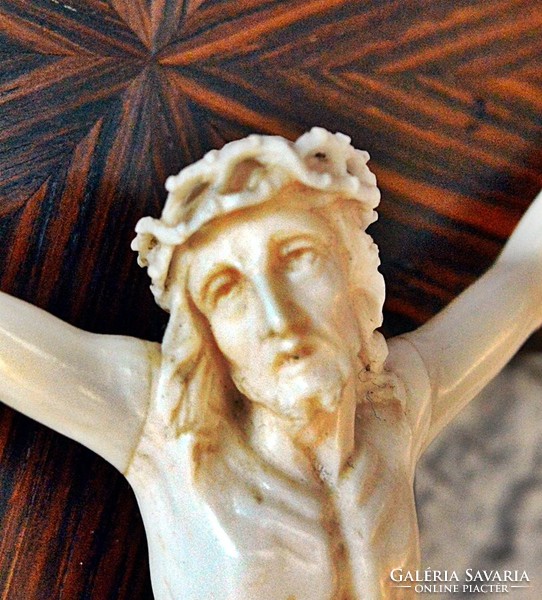 15. Antique, ivory Jesus Christ (12.7 Cm), 35 cm imposing crucifix, cross, corpus