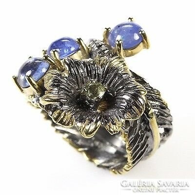 56 Os real handicrafts doctor work blue sapphire 925 silver ring