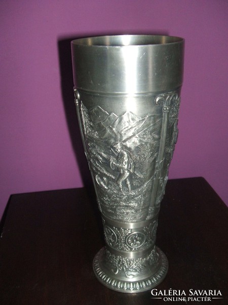 A giant pewter cup