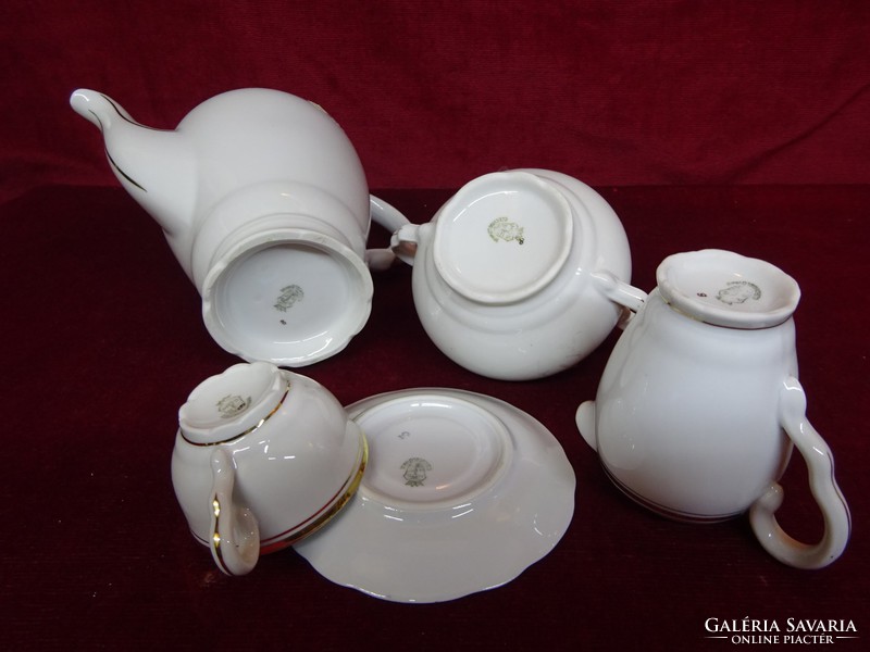 Msb antique Czechoslovak porcelain coffee set for 6 people. Gold bordered, showcase quality. He has!