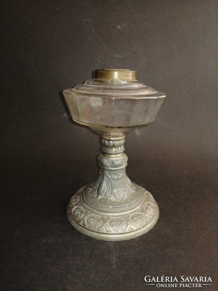 Antique petroleum iron and glass lamp - ep