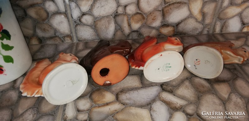 Pack of 4 squirrels, raven house, ceramics, drasche, collectibles. Nostalgia, nipple, figure