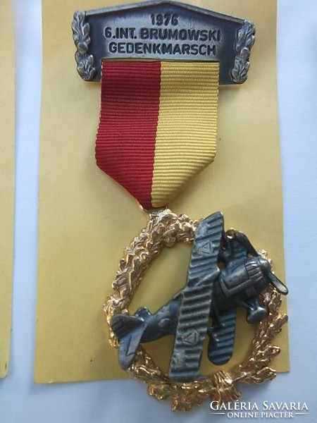 Német légvédelmi kitüntetés szalaggal 1976 G.Int.Brumowsky gedenkmarsch