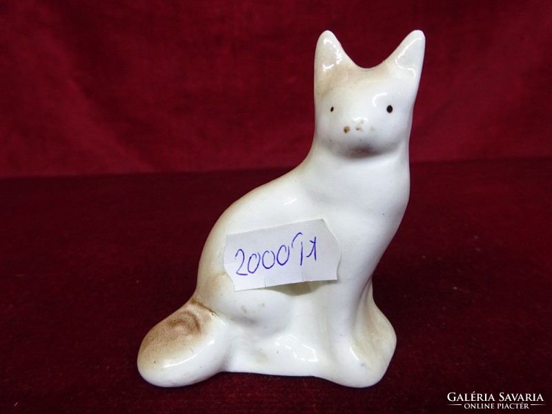 Német porcelán zsemle színű cica, 7 cm magas. Vanneki!