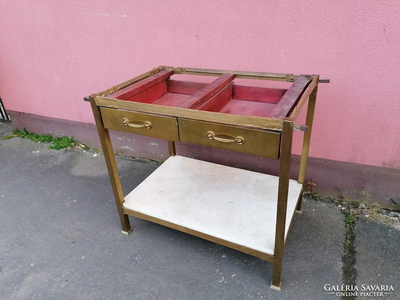 Art Nouveau copper table