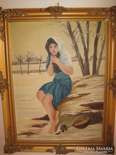 Orphan c. Painting signed, oil on canvas, nice condition