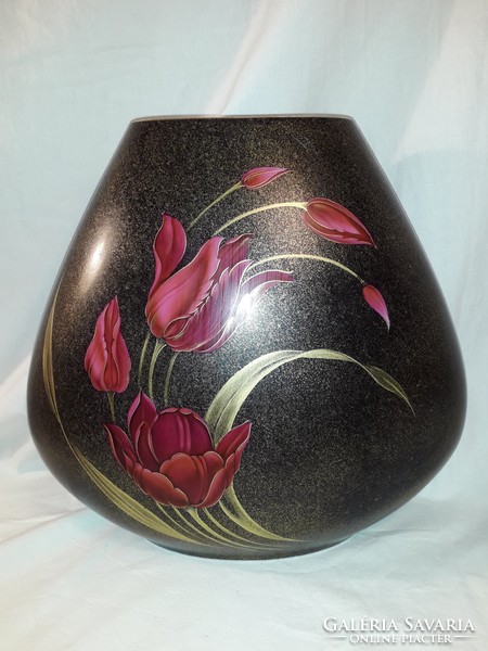 Heinrich hackel bavaria full-length large porcelain hand-painted tulip pattern vase
