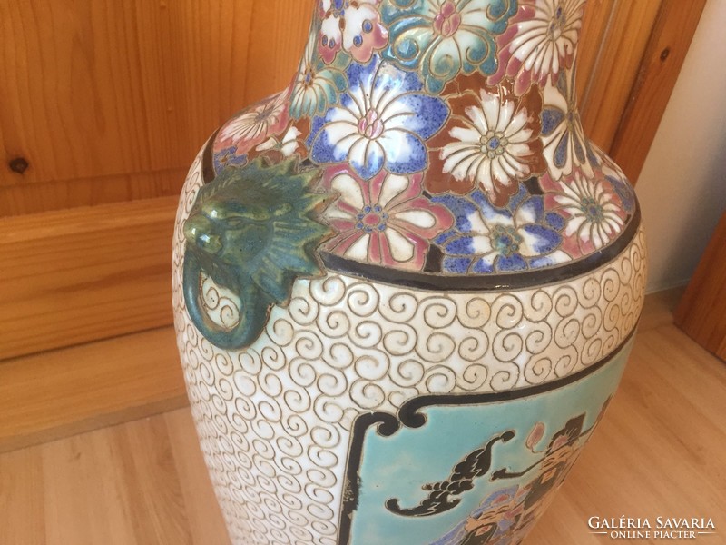 Japán kerámia padlóváza váza sárkány fogóval
