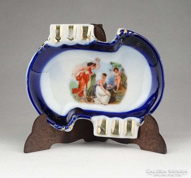 0Z591 Régi allegorikus díszes porcelán hamutál