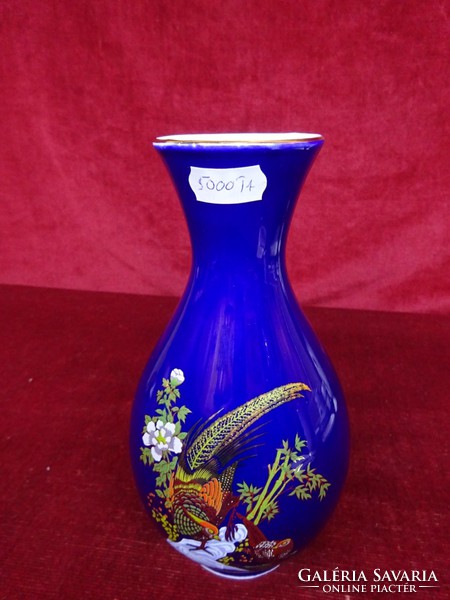 Kobalt kék japán váza, 19 cm magas. Eddig a vitrinben állt, gyönyörű. Vanneki!