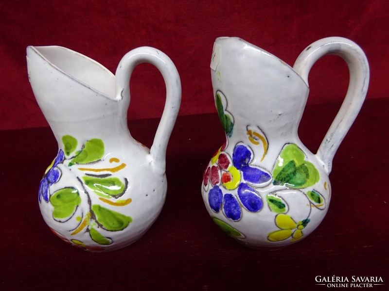 Hand-painted ceramic jug, marked, height 12 cm. He has!
