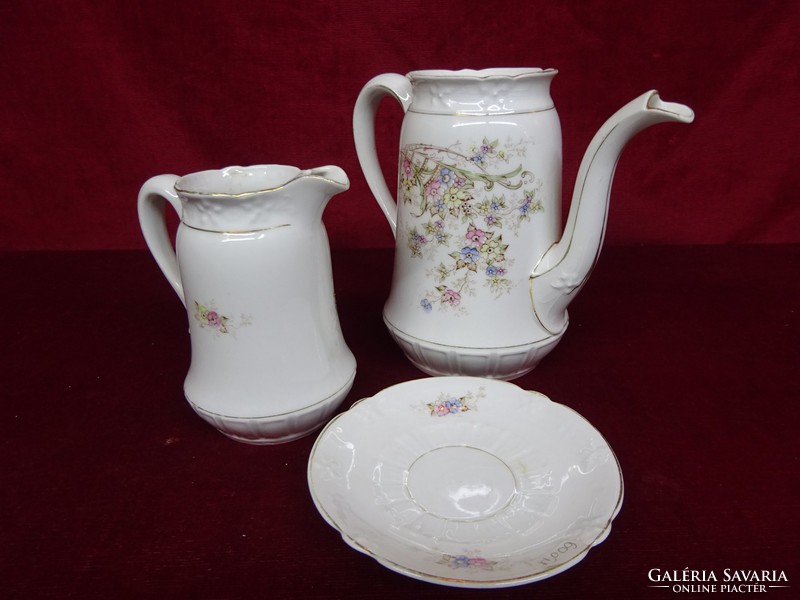 Antique German porcelain teapot and milk pourer, marked - 8400/1, 793. Vanneki!