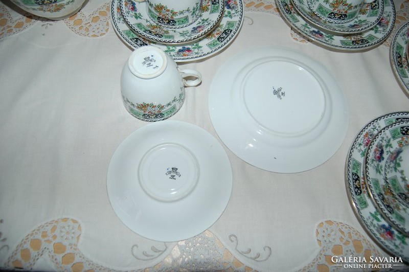 English Delphine crown bone china porcelain trio breakfast set for 5 people