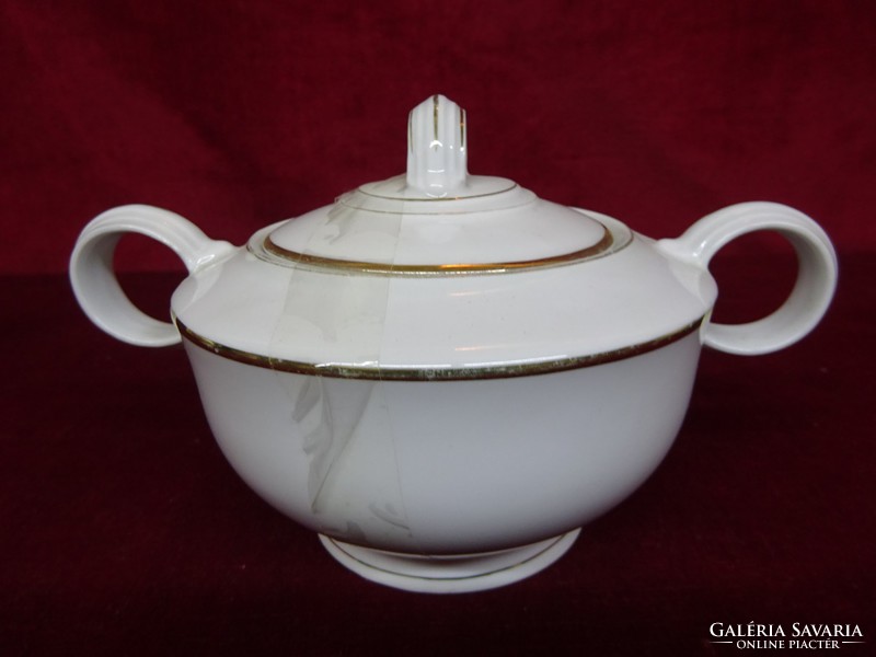 Rfk Czechoslovak antique porcelain sugar bowl with gold trim. He has!
