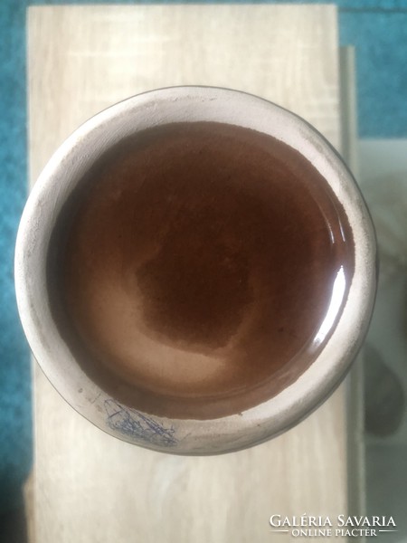 Ceramic jug, grape, brown
