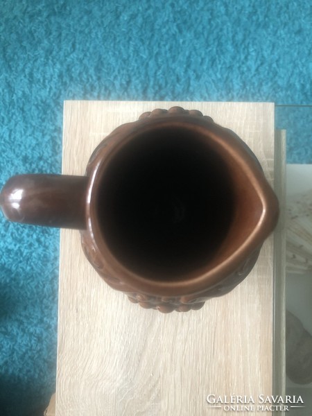 Ceramic jug, grape, brown