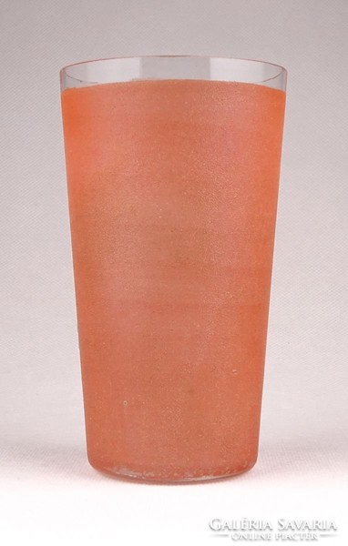 0Z913 Antik neves üveg pohár kúrapohár KLÁRA 1916 téglavörös színű