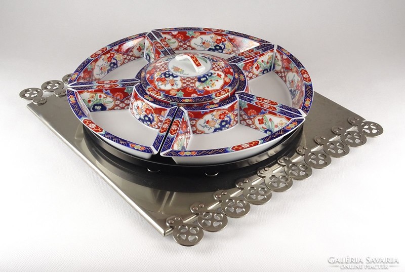 0Z812 Forgatható Japán porcelán asztalközép kínáló