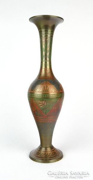 1A111 Színes festett indiai réz váza 27 cm