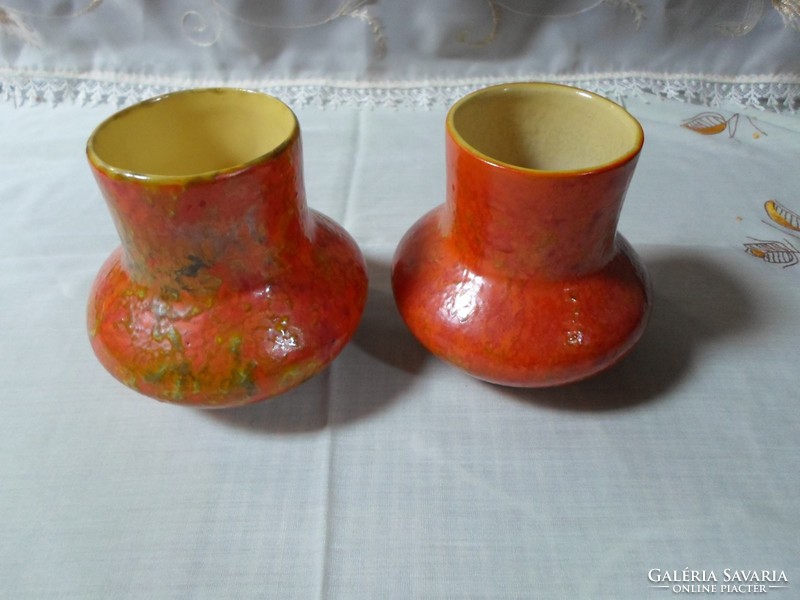 Tófej kerámia váza 1. (kicsi, narancssárga, retro)