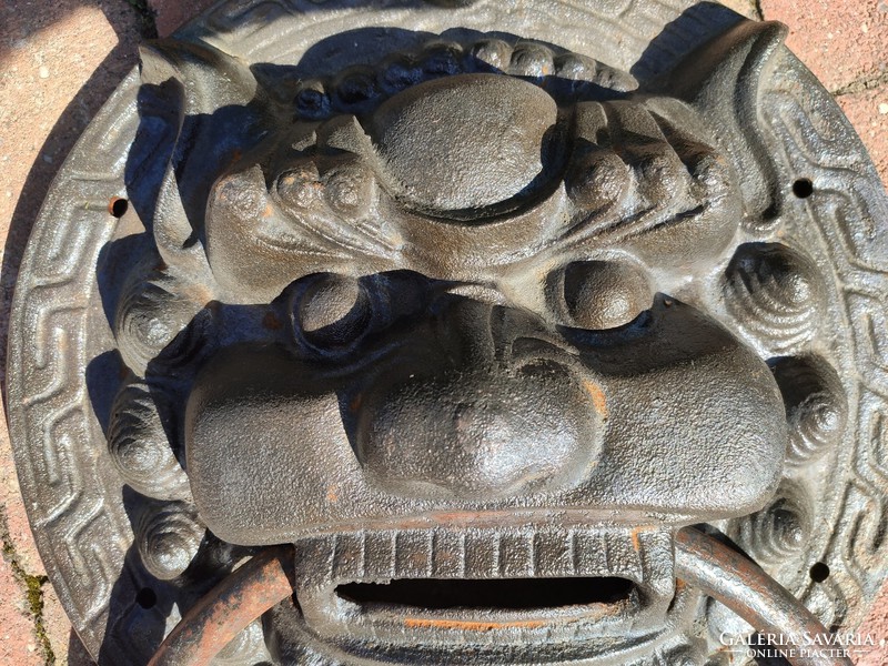 Óriási, régi kínai kapu kopogtató oroszlán pár!