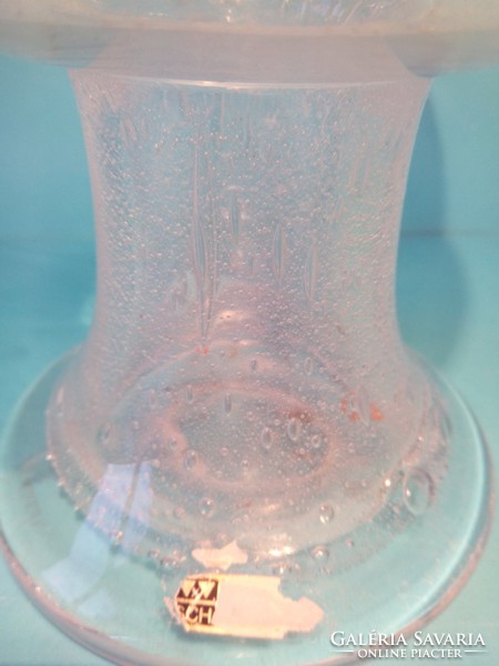 A rare form! Eisch marked bubble glass vase