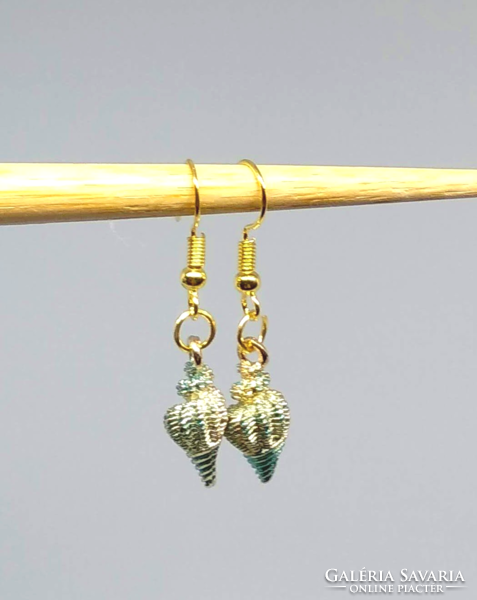18K gold plated turquoise sea snail earrings