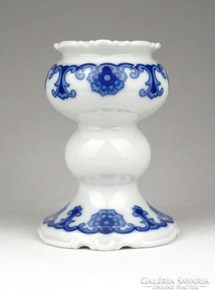 1A059 Wallendorf kék fehér porcelán gyertyatartó 11 cm