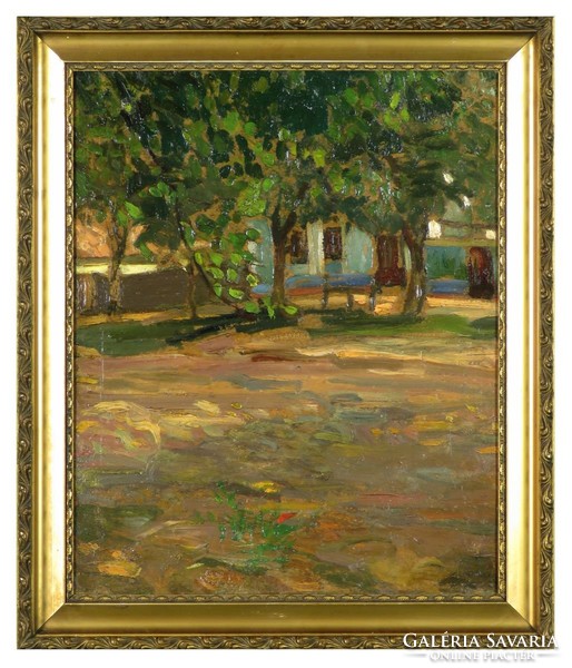 Magyar festő 1900 körül : Falusi utca