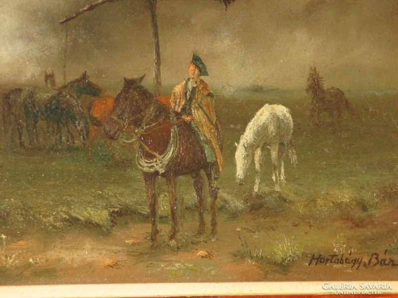 Hortobágy Bán Tibor festmény keretezve 40x60, 28x48 cm vászonra