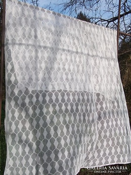 Retro cérnafüggöny szép minta, nagy méret, frissen mosva 215x160 cm